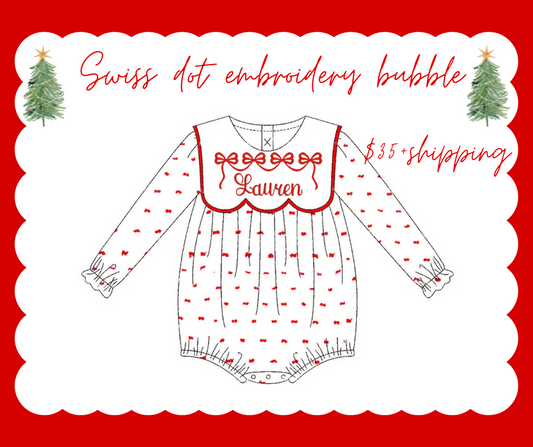 Swiss dot embroidery bubble