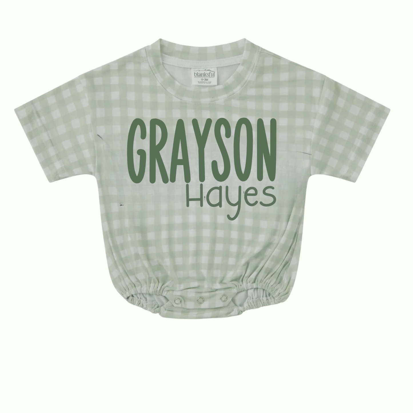 green gingham bubble