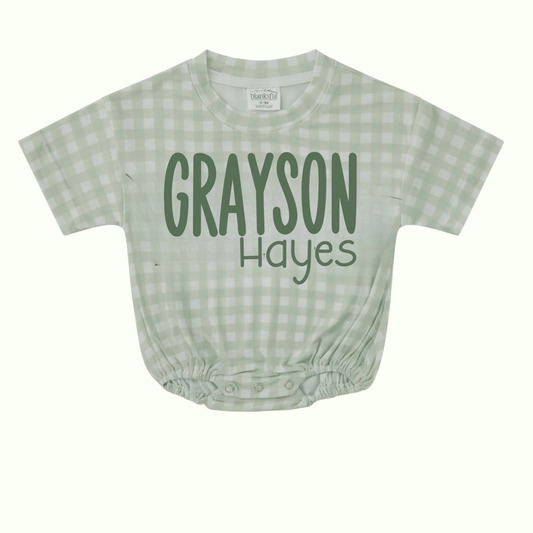 green gingham bubble