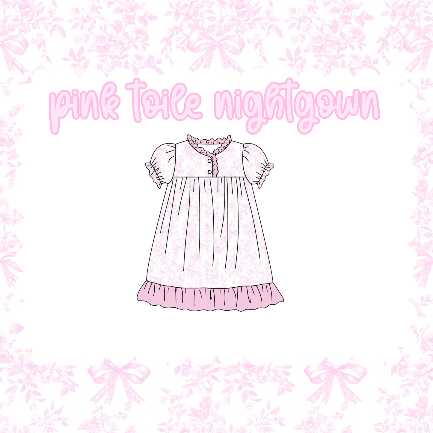 pink toile gown