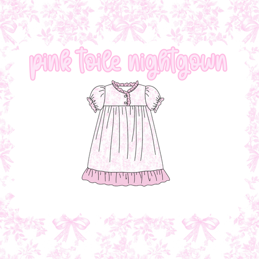 pink toile gown