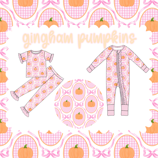 gingham pumpkins sleeper